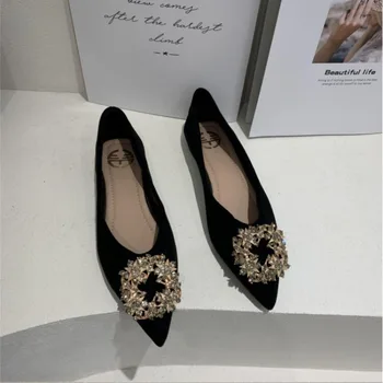 Обувки за жени 2024 пролет/лято нов офис Дама на балет апартаменти остроносые леки обувки на нисък ток дизайнерски обувки корейската мода обувки 
