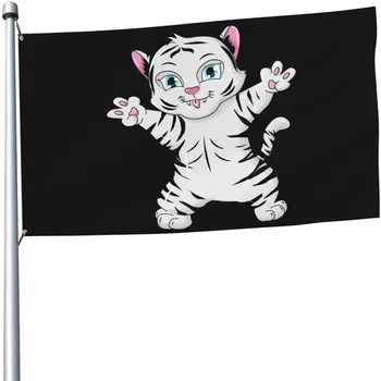 Открит Сладък Тигрови Флаг Творчески Флаг Украса на градината Двор на къщата Трайни Знамена Украса