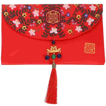 Подаръчен пакет, Сватбен паричен пакет, червен плик в китайски стил, тъканни пликове Хонг Bao, декор за парти, портфейл