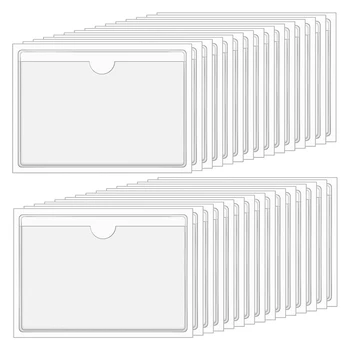 Прозрачни самозалепващи джобове, Джобове за карти Ръкави самозалепващи се с топ натоварване Джобове за етикети (30 бр.)