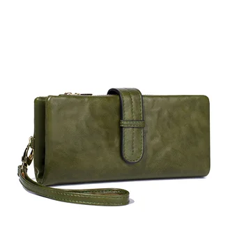 Ретро женски чантата си, преносим дълъг чантата си, просто модерна чанта-клатч голям капацитет, чанта-портфейл