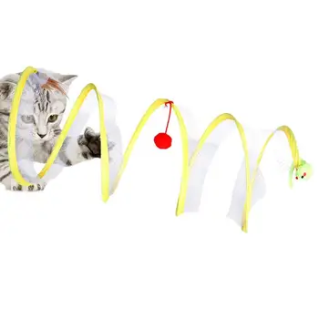 Сгъваема интерактивна играчка за котки Cat Tunnel, забавна еластичната тръба за котки, играчка за коте, играчка за преминаване на котки, стоки за детски играчки, за помещения