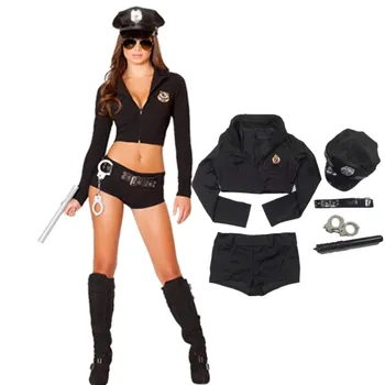 Секси костюм на полицията жени за cosplay, еротични фантазии възрастни жени, костюми полицейски униформи жени-полицаи за ролеви игри