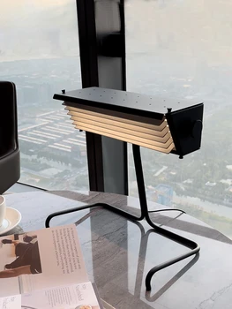Скандинавска Класическа Настолна лампа Biny с потъмняване, Ретро Творчески Прост Дизайнерски Офис маса, Нощно Настолна лампа с щори