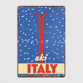 Ски Плакат Италия Метални Табели Реколта Стенни Рисувани Стенни Табели Кухненски Лидице Знак Плакати
