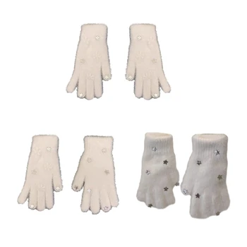 Стилни и Уникални Пухкави Ръкавици С Отделни пръсти, Топли Ръкавици за любителите на Модата 0