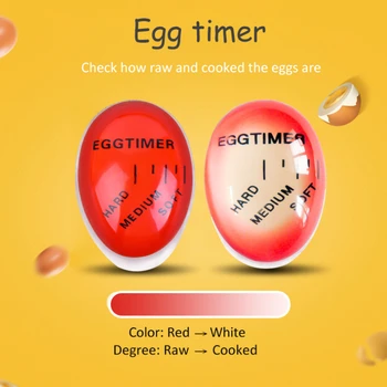 Таймер за идеална промяна на цвета на яйцата 1бр, вкусни меки твърдо сварени яйца, кухня за приготвяне на екологично чиста смола, таймер за яйца, червен таймер, инструменти