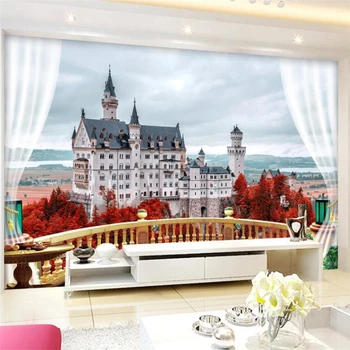 тапети по поръчка papel de pared 3d стенопис от папие-маше, Европейският пейзаж 3D дневна спалня ресторант ТЕЛЕВИЗИЯ фонови картинки