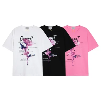 Тениска Cavempt с шарени бои и цветисти принтом 23SS, мъжки и дамски тениска Cavempt, модни лятна тениска Lil Пийп