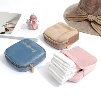 Удобни чанти за хигиенни кърпи с флокированием, женски многофункционални чанти за багаж, Ръчни улични козметични чанти