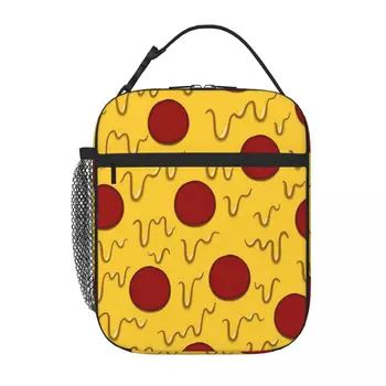Чанта за обяд пица с Пеперони, чанта за обяд, хубава чанта за обяд, термосумка за обяд