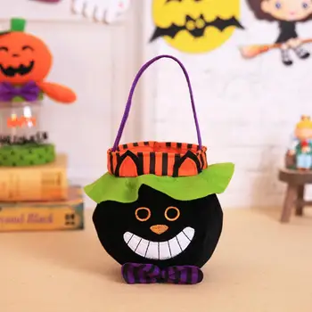 Чанта за шоколадови бонбони от премиум-клас на Хелоуин, множество преносими чанта за Хелоуин, тематични чанта за вещици, тиква, Черна котка, призрак, чанта-тоут