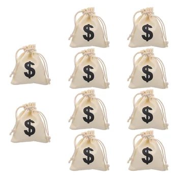 Чанти на съвсем малък с изображение на знака на долара, подаръчни пакети за партита, пират подпори, подарък за парти, Пиратско подпори за ролята на един крадец на банката