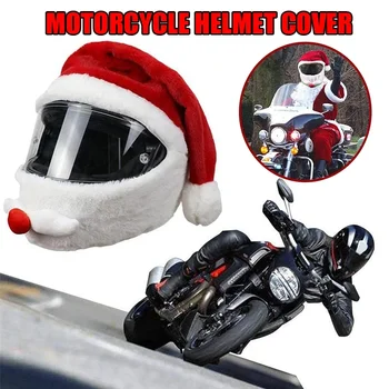 Шапка за колоездене шлем на Дядо Коледа, Коледни Мотоциклет шлем, Защитно шапка за цялото лице, Състезателна шапка, украса за мототехники